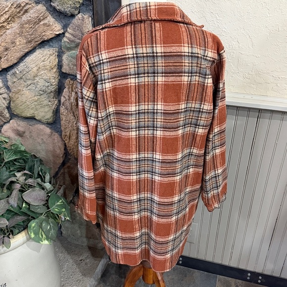 ADORA Rust and Cream Plaid Casual Shirt - Picture 3 of 7